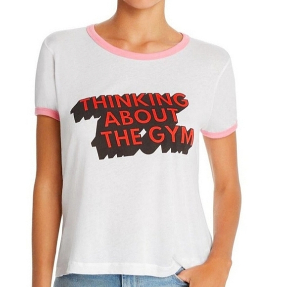 NWT! Wildfox "Thinking About the Gym" T-shirt, Small - Picture 1 of 3